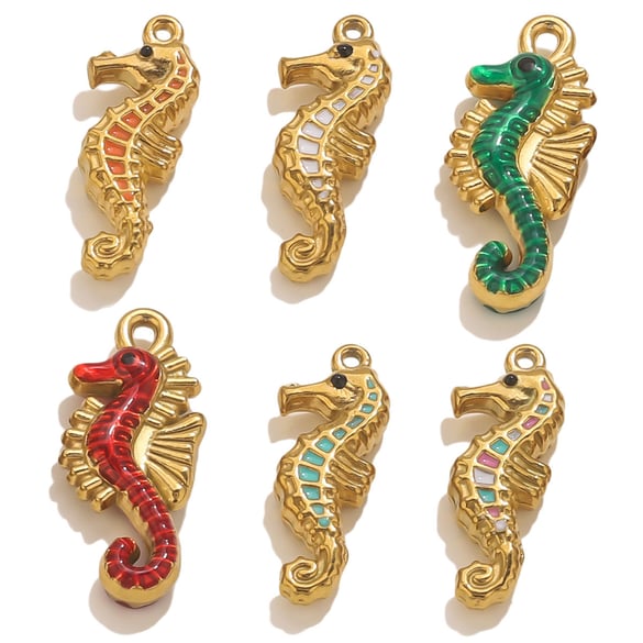 1 Piece Sea Horse Stainless Steel Gold Color Women's Pendants