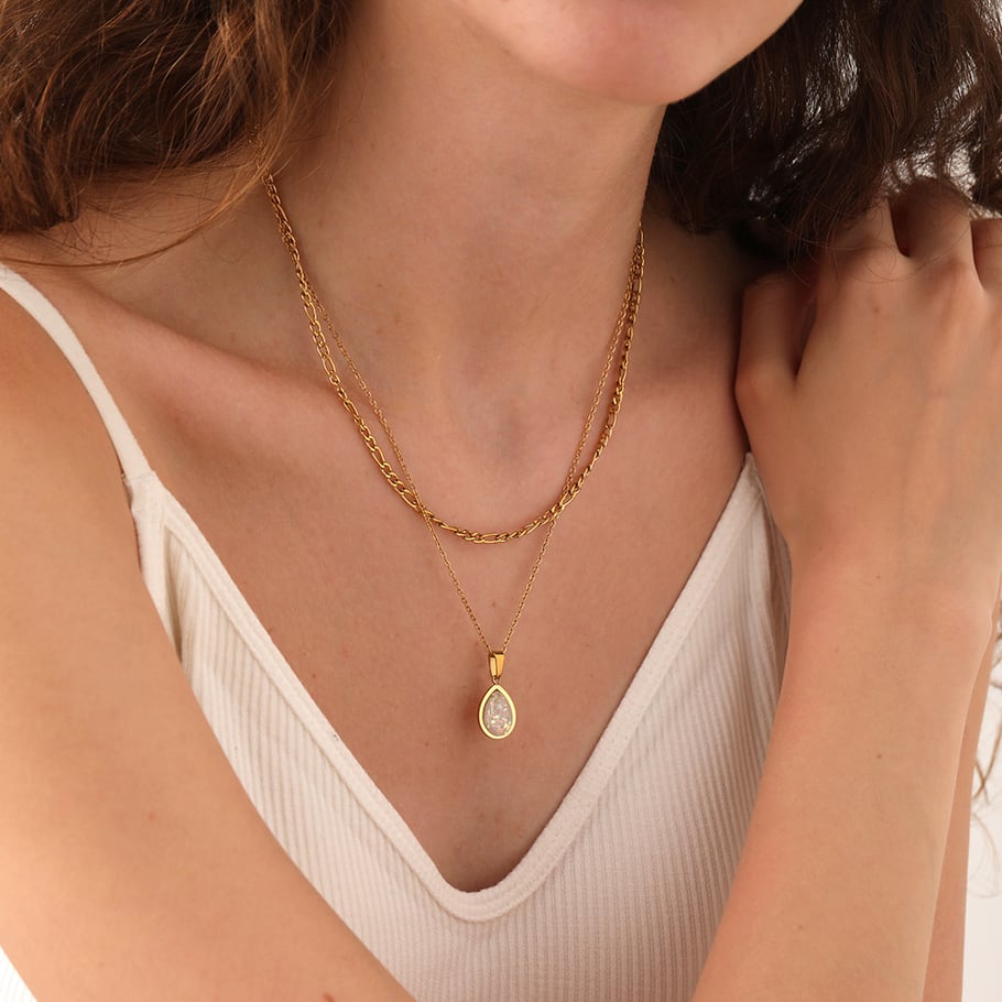Simple Series Elegant Droplet Stainless Steel  Women's Pendant Necklaces Picture3