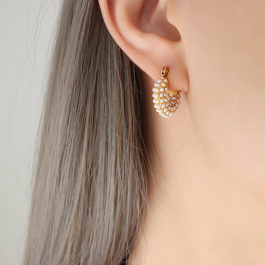 Pendientes elegantes de acero inoxidable para mujer de la serie Luxury Imagen2