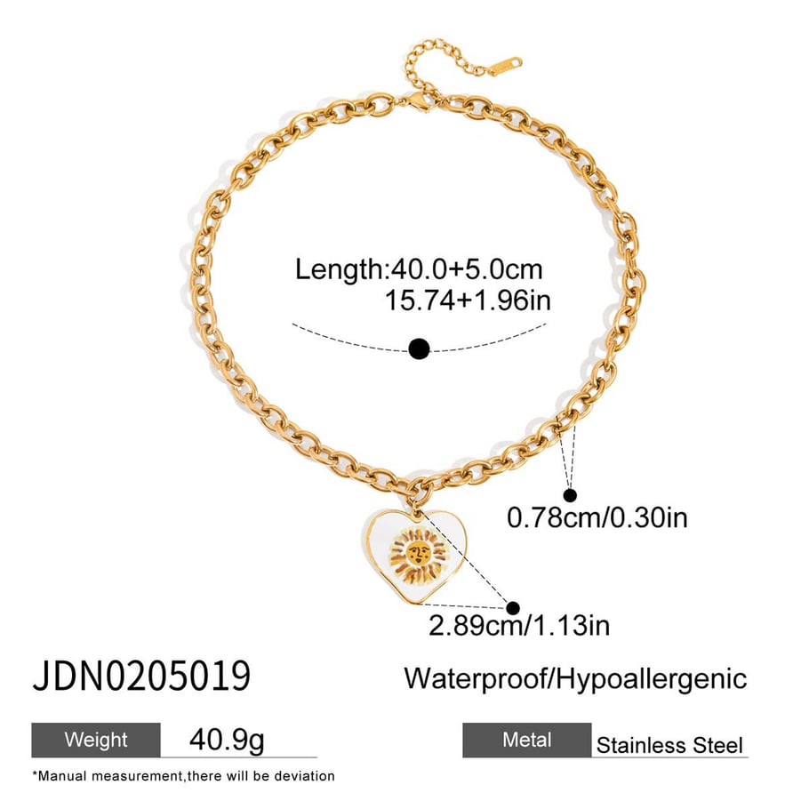 1 Piece Classic Series Paint Sun Stainless Steel Gold Color Women's Pendant Necklaces Picture2