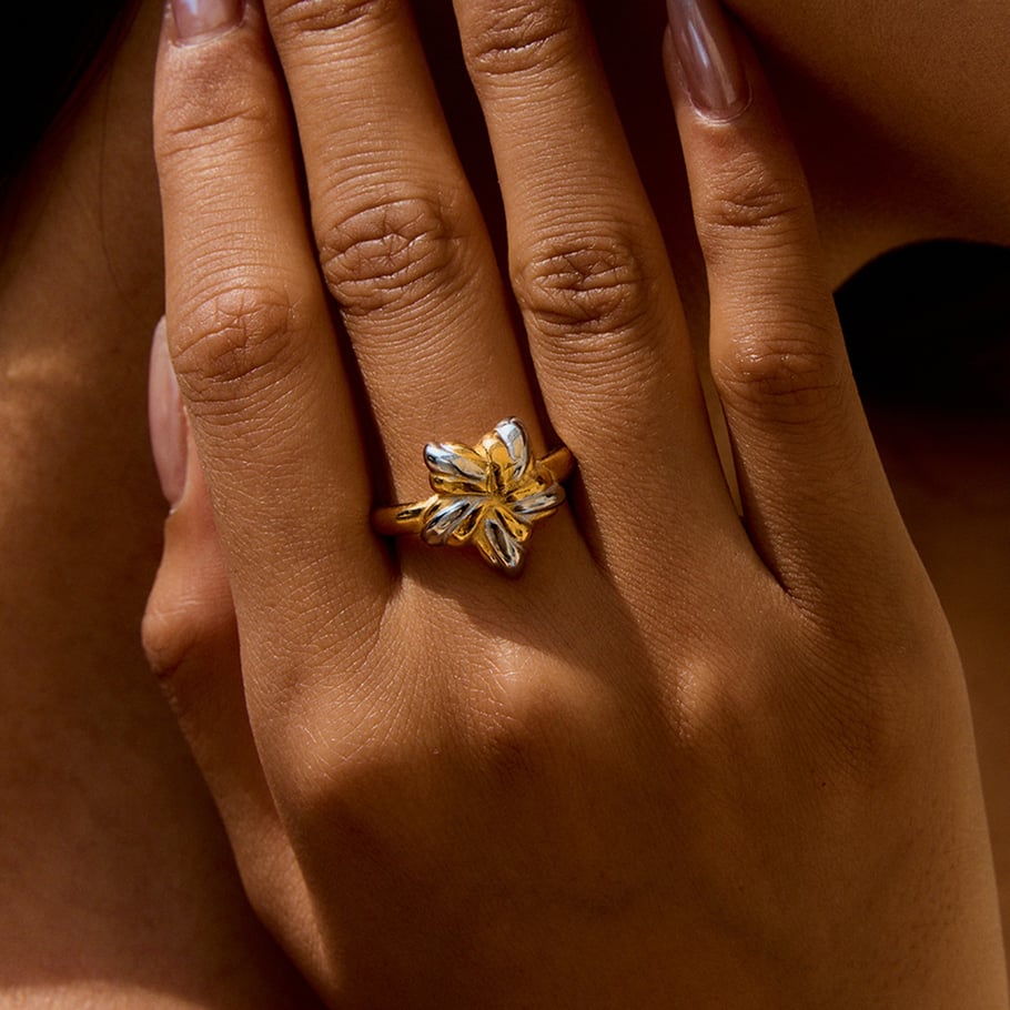 1 Piece Personality Star Stainless Steel Gold Color Women's Adjustable Rings Picture5