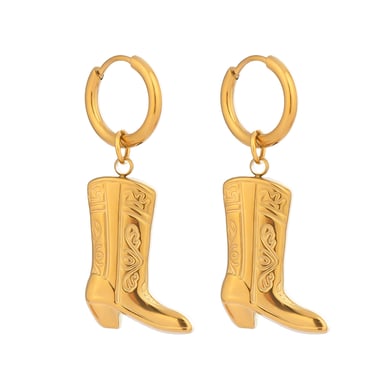 1 Paar Boots Edelstahl Goldfarbene Tropfenohrringe h5 Bild5