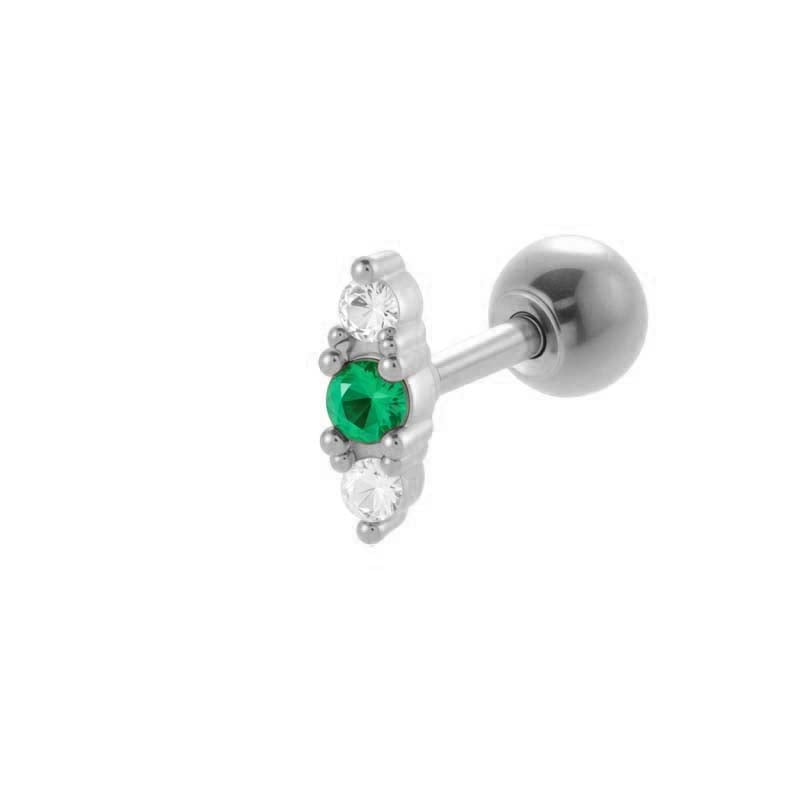 1 Piece Daily Flower Copper Gold Color Zircon Women's Piercings Earrings 