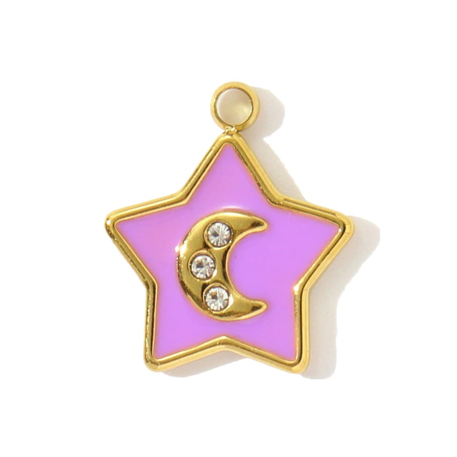 1 Piece Simple Series DIY Pony Stainless Steel Gold Color Women's Pendants 