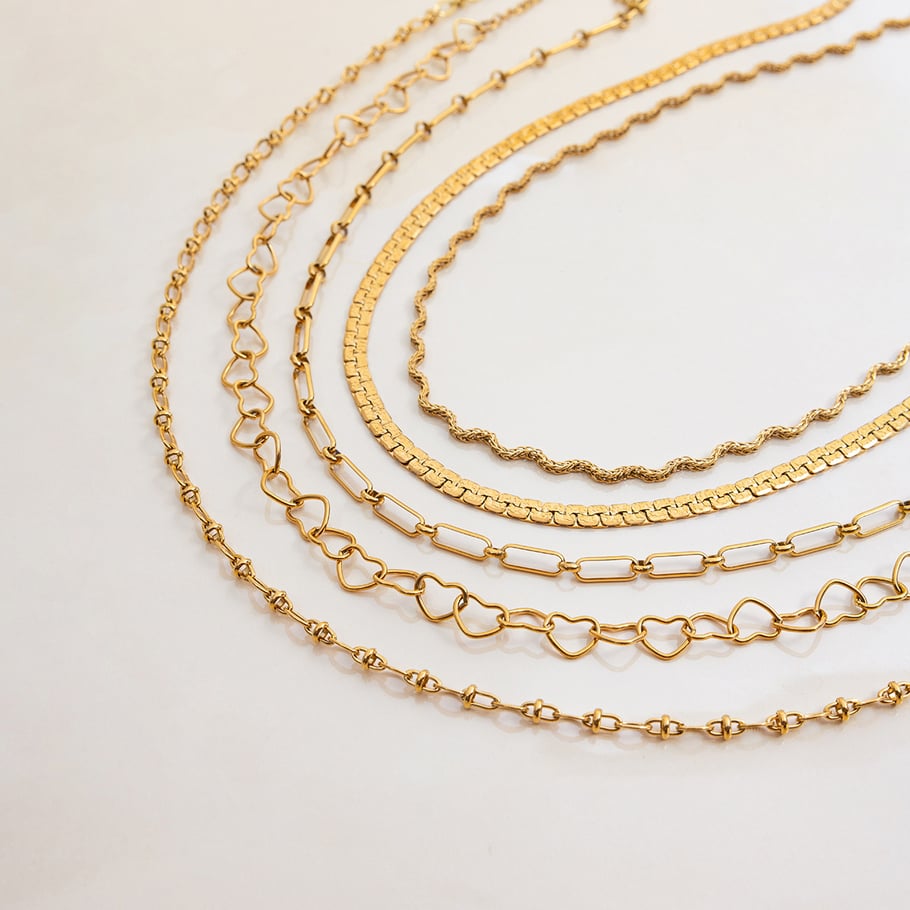 1 Piece Simple Series Classic Twist Stainless Steel Gold Color Women's Chain Necklaces Picture5