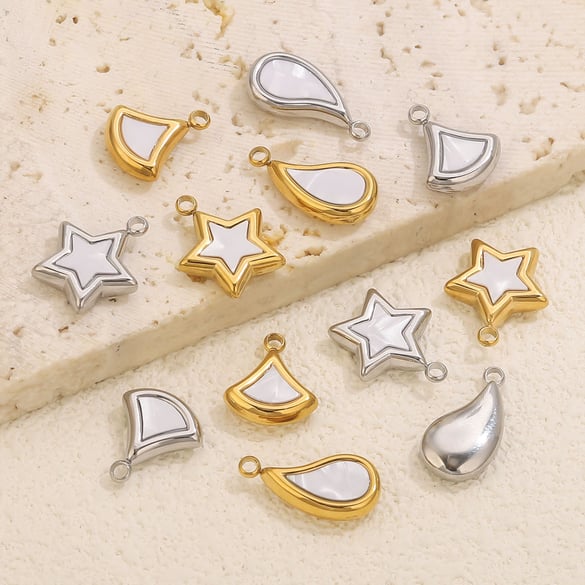 1 Piece DIY Star Shell Stainless Steel Women's Pendants 2