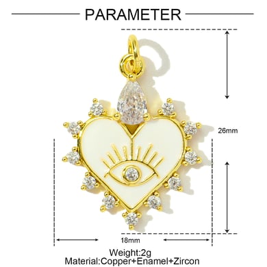 1 Piece Luxurious Series DIY Heart Stainless Steel Gold Color Women's Pendants h5 Picture2