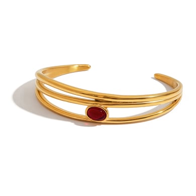 Bracelet classique en acier inoxydable couleur or pour femme, 1 pièce h5 