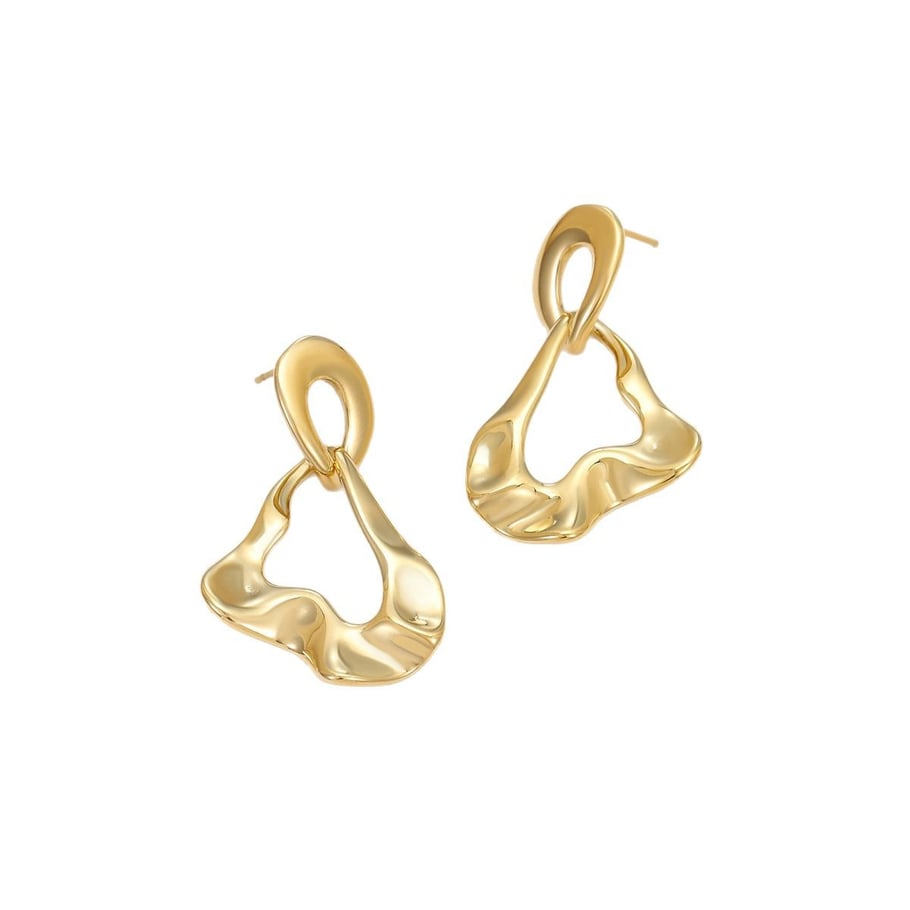 Elegant Geometric Stainless Steel Gold Color Women's Dangle Earrings h5Picture5