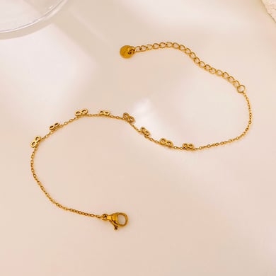 1 Stück gestaltbare Unendlichkeitssymbol-Edelstahl-Kettenarmbänder in Goldfarbe für Damen h5 Bild5
