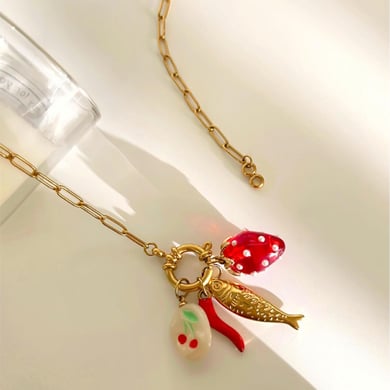 1 Piece Fruit Stainless Steel Gold Color Pendant Necklace h5 Picture3
