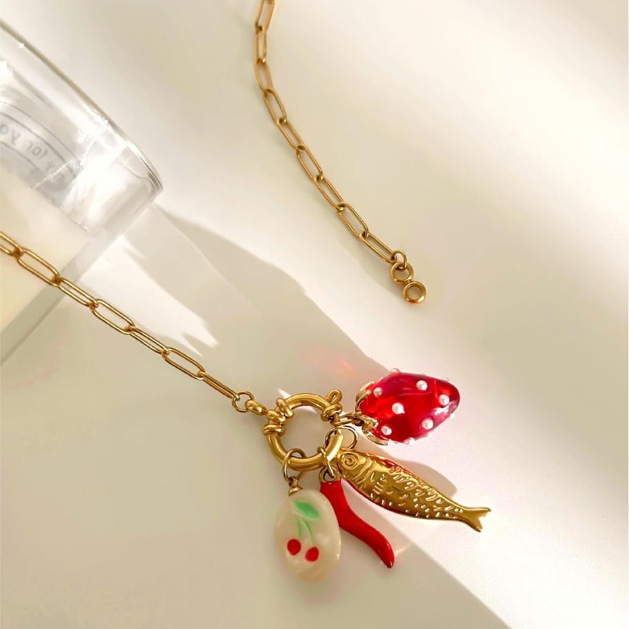 1 Piece Fruit Stainless Steel Gold Color Pendant Necklace Picture3
