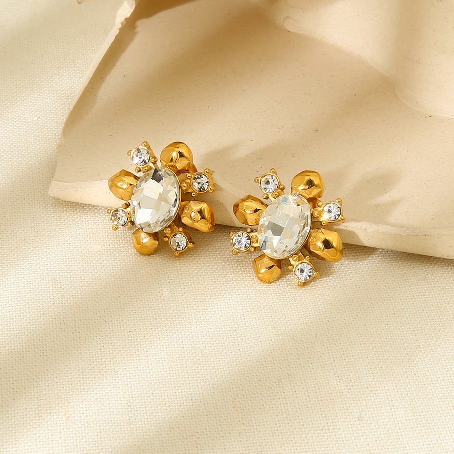 Luxurious Series Elegant Geometric Stainless Steel Women's Stud Earrings Picture3