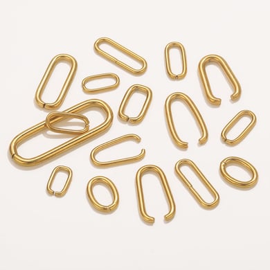 1 Stück DIY Anhänger Verschluss Edelstahl Gold Farbe Schmuck Charms h5 Bild4