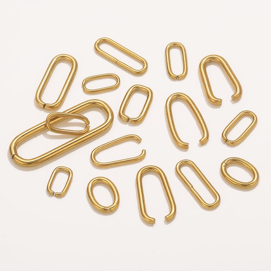 1 Stück DIY Anhänger Verschluss Edelstahl Gold Farbe Schmuck Charms Bild4