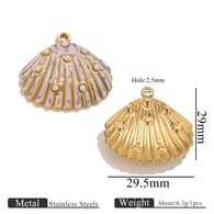 Schelp 8 Parel Hanger - Paars en Wit Afbeelding7