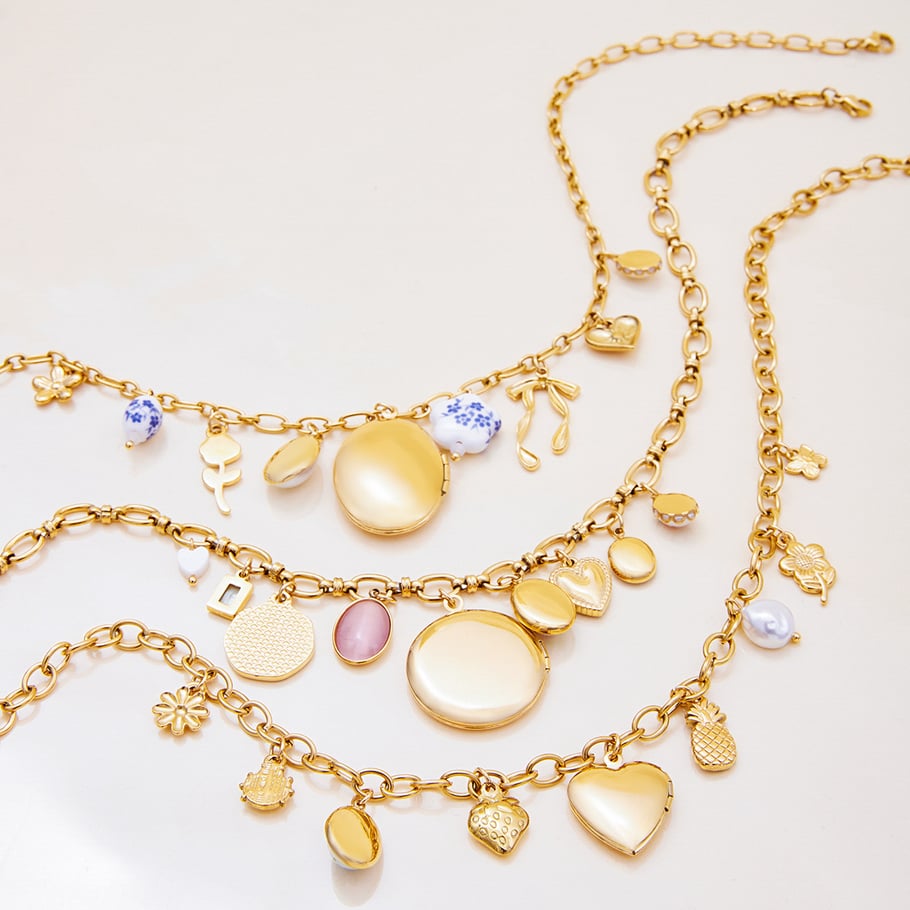 Collier avec pendentif en forme de cœur sophistiqué pour femme, en acier inoxydable, couleur or Image6