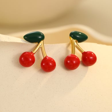 1 Pair Simple Series Sweet Plant Stainless Steel   Gold Color  Women's Stud Earrings h5 Picture2