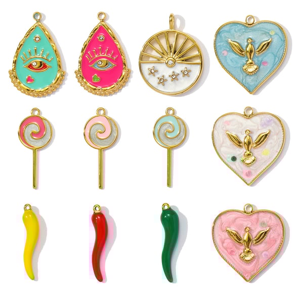 1 Piece Simple Series DIY Droplet Stainless Steel Gold Color Women's Pendants