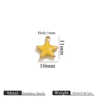 Doppelseitiger, kleiner Anhänger aus Gold mit tropfendem Öl – fünfzackiger Stern gelb Bild69