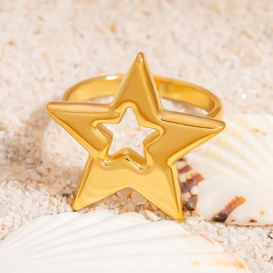 1 stuk roestvrijstalen statement ring in goudkleur h5 Afbeelding5