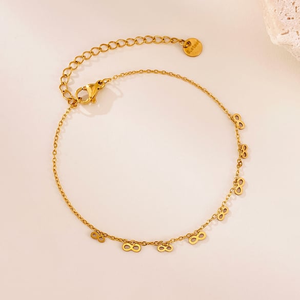 1 Piece Designable Infinite Symbol Stainless Steel Gold Color Women's Chain Bracelets 2