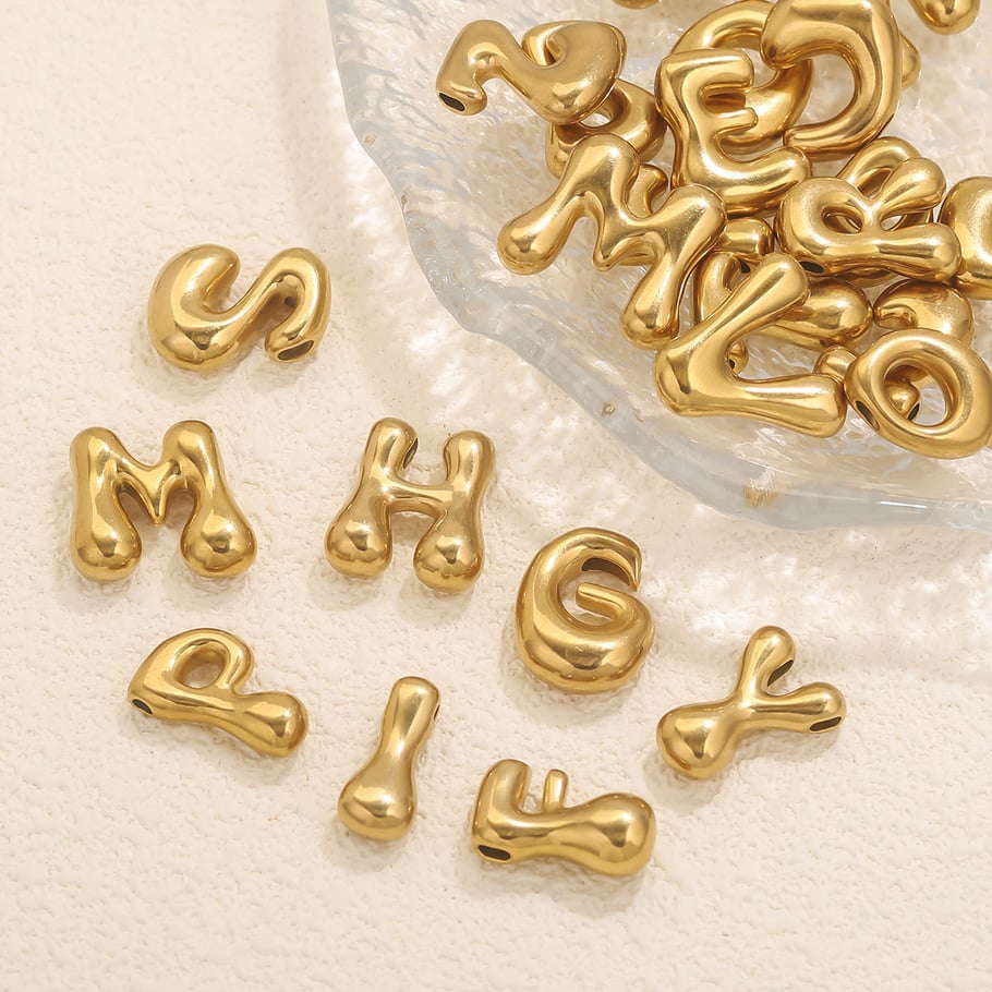 1 Stück DIY Buchstaben Edelstahl Damen Anhänger Bild3