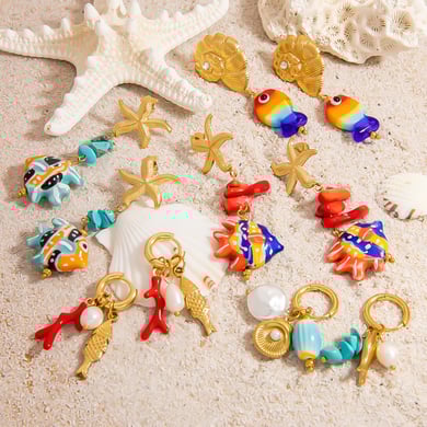 1 Pair Luxurious Series Simple Turtle Stainless Steel   Gold Color  Drop Earrings h5 Picture3