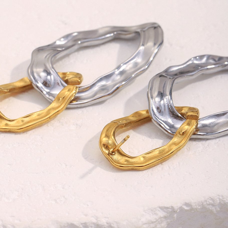 1 paire de boucles d&#39;oreilles pendantes ovales modernes pour femmes Image3