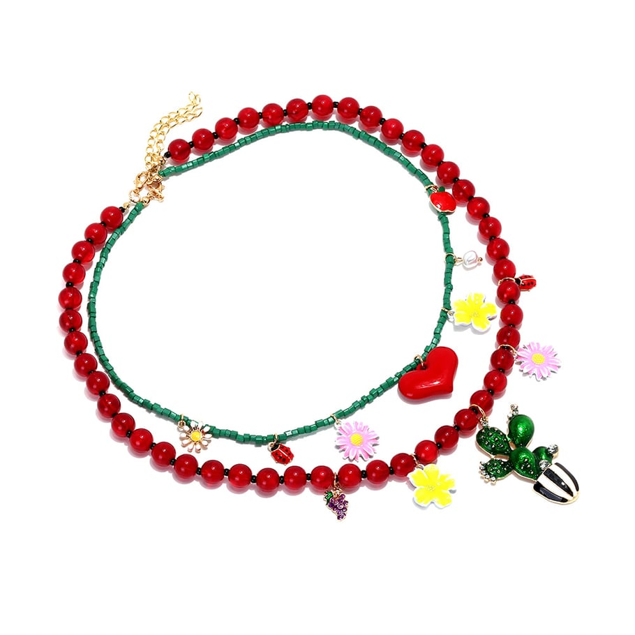 1 juego de collares de cuentas de flores Imagen4