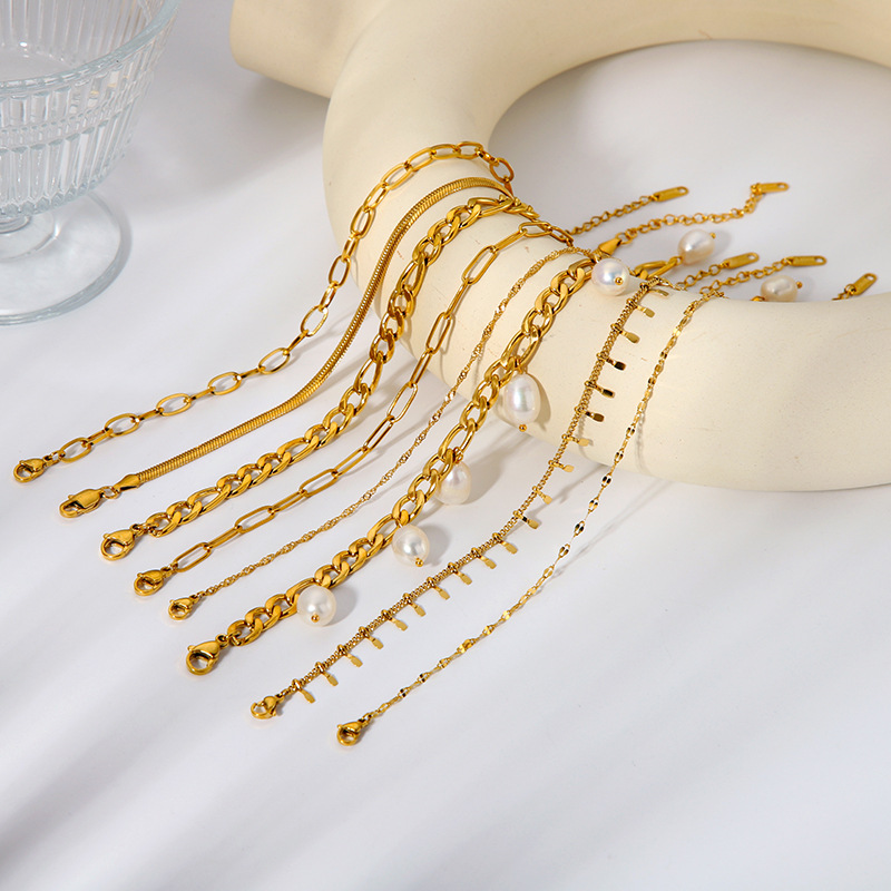 1 Piece Stainless Steel Gold Color Anklets Picture3