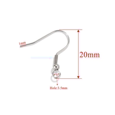 1 stuk oorhaak dagelijks effen roestvrij staal sieraden bedels h5 Afbeelding2