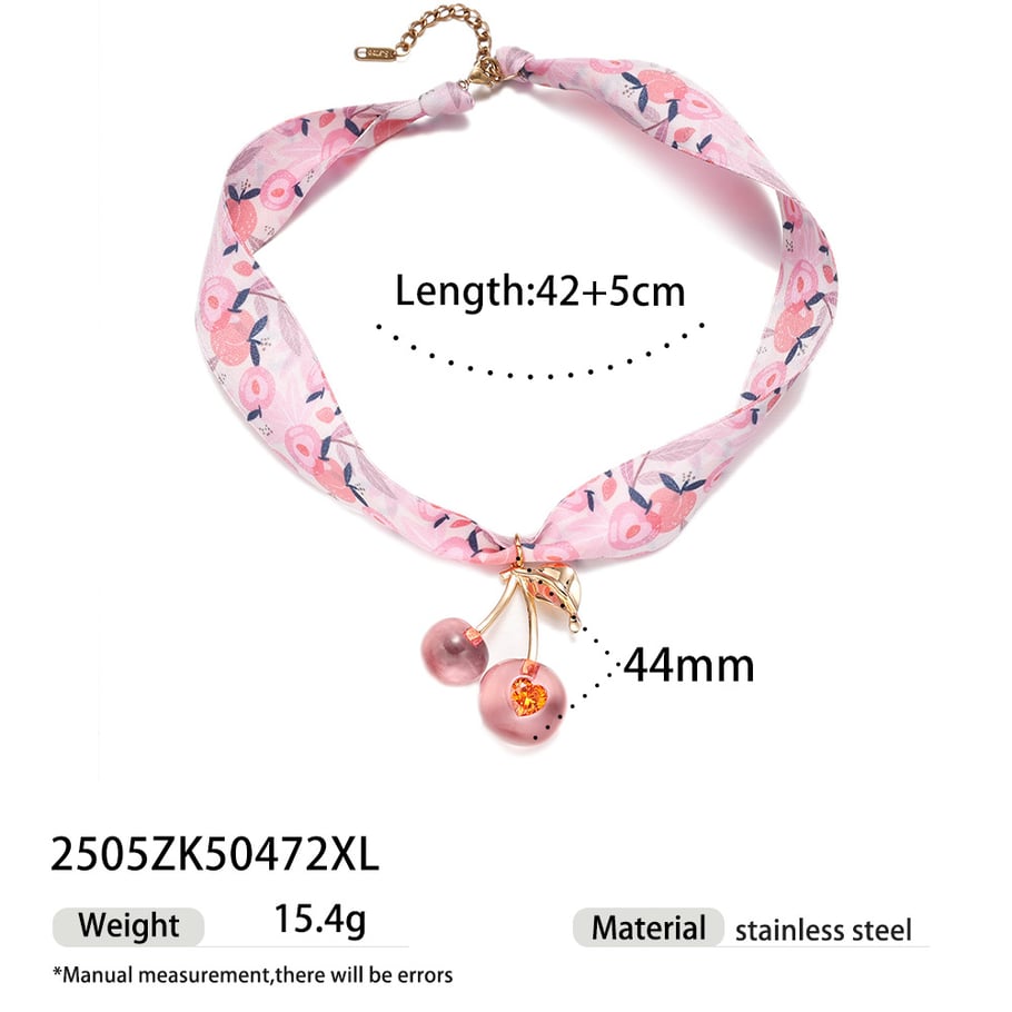 Collier avec pendentif cerise douce, 1 pièce 