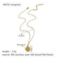 Collana con girasole in oro Immagine3