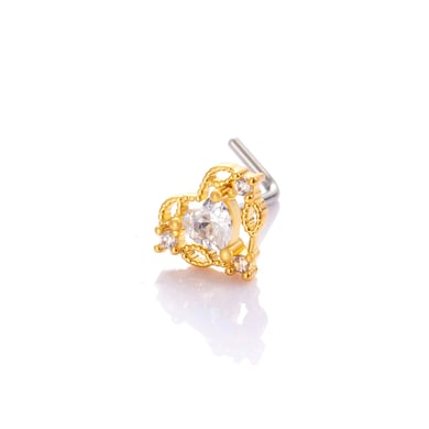1 pezzo di perno nasale in zircone color rame e oro h5 