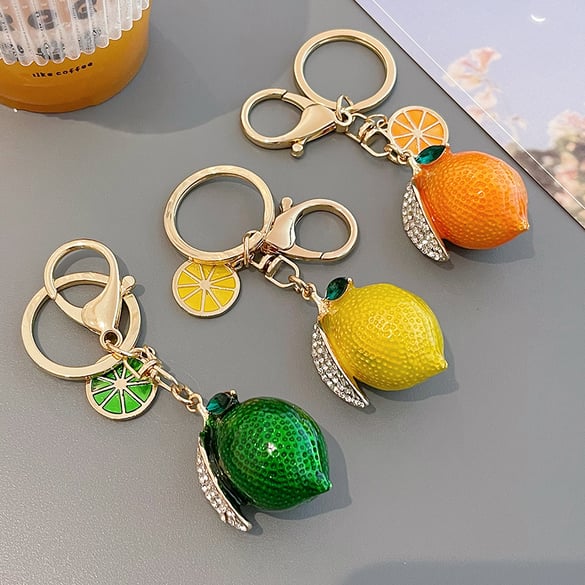 1 Piece Lemon Alloy Keychain 2