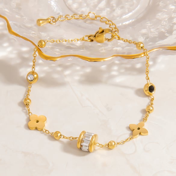 1 Piece Stainless Steel Gold Color Charm Bracelet 2