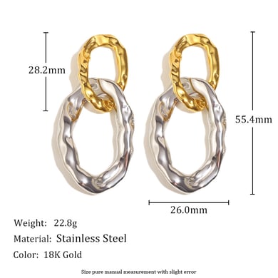 1 paire de boucles d&#39;oreilles pendantes ovales modernes pour femmes h5 Image4