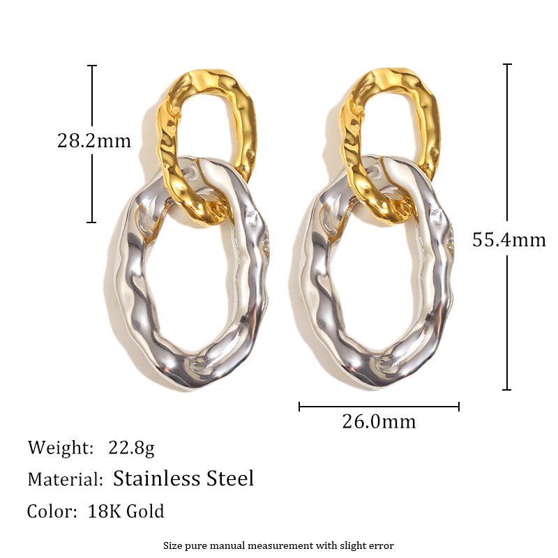 1 paire de boucles d&#39;oreilles pendantes ovales modernes pour femmes Image4