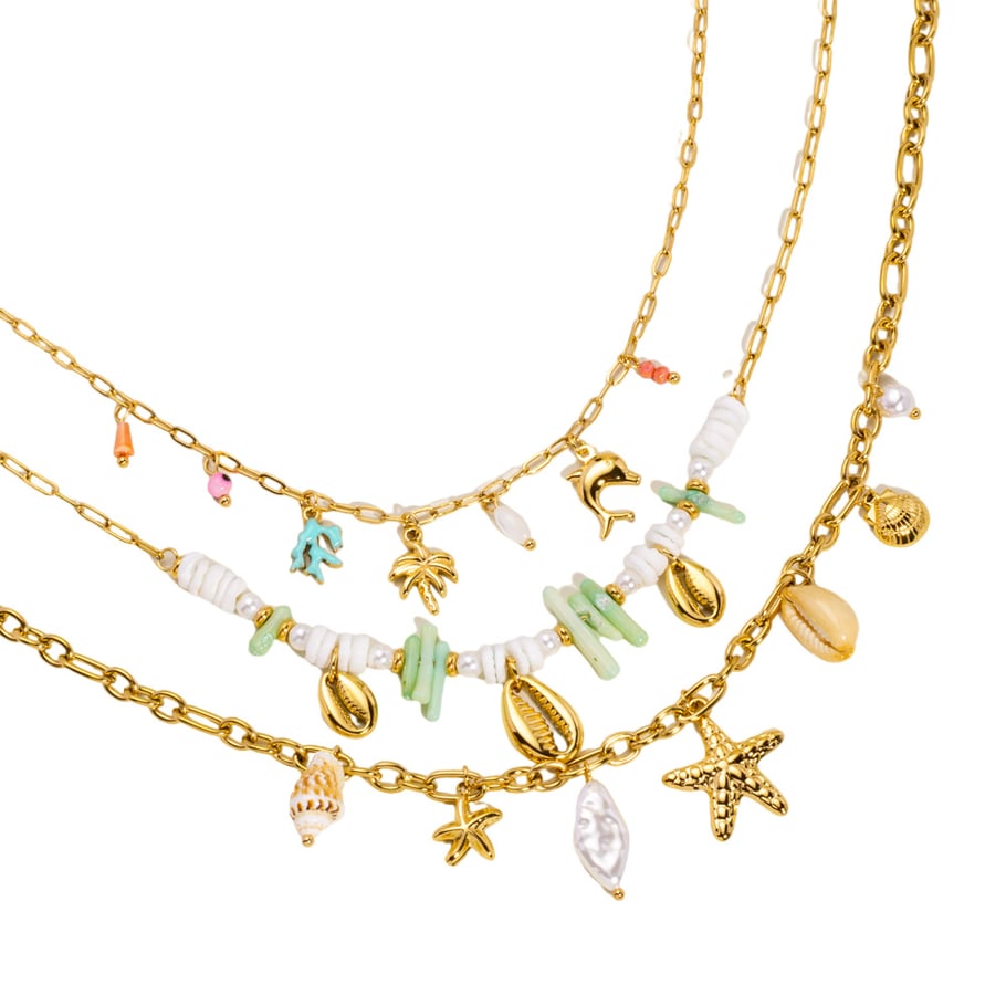 1 par de collares colgantes de acero inoxidable con forma de tortuga, serie romántica, para mujer. Imagen4