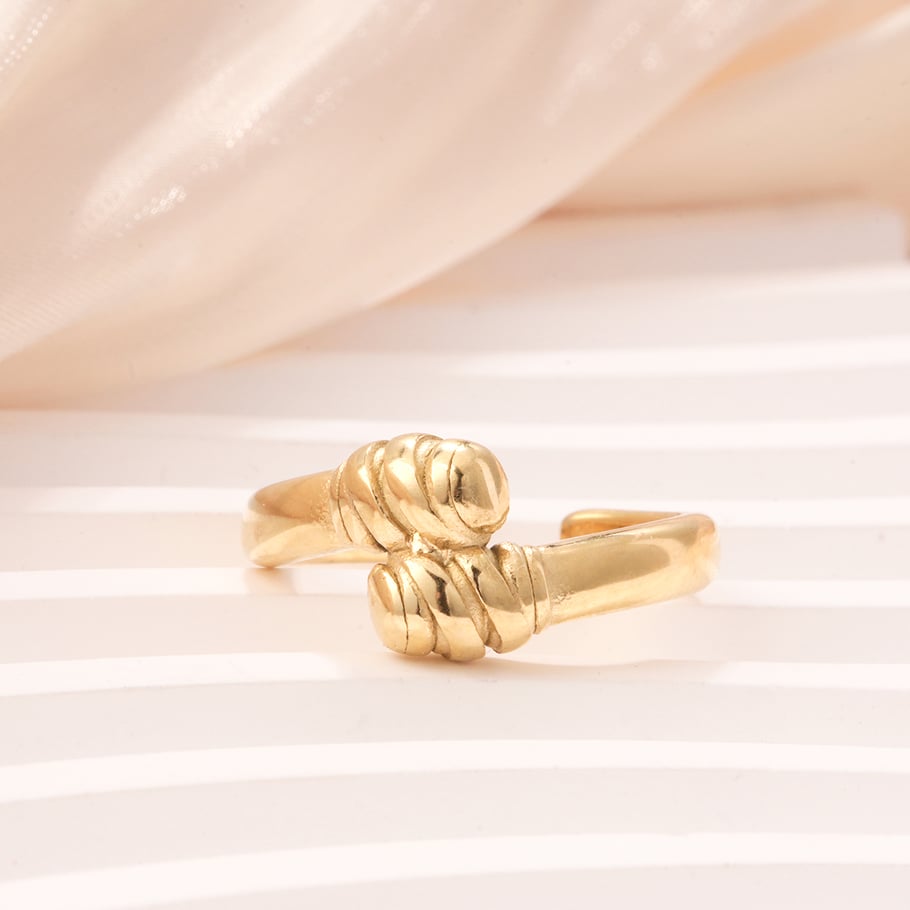 1 Piece Simple Series Casual Patchwork Stainless Steel Gold Color Minimalist Rings Picture4