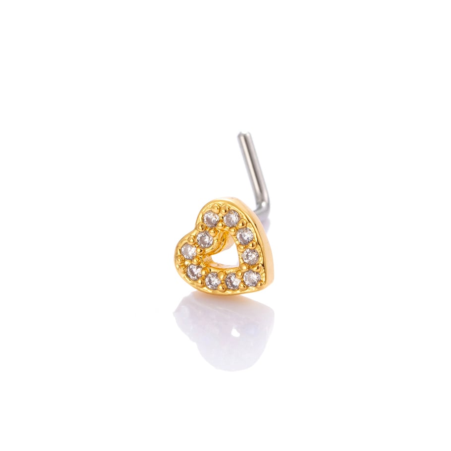 1 pezzo di perno nasale in zircone color rame e oro 