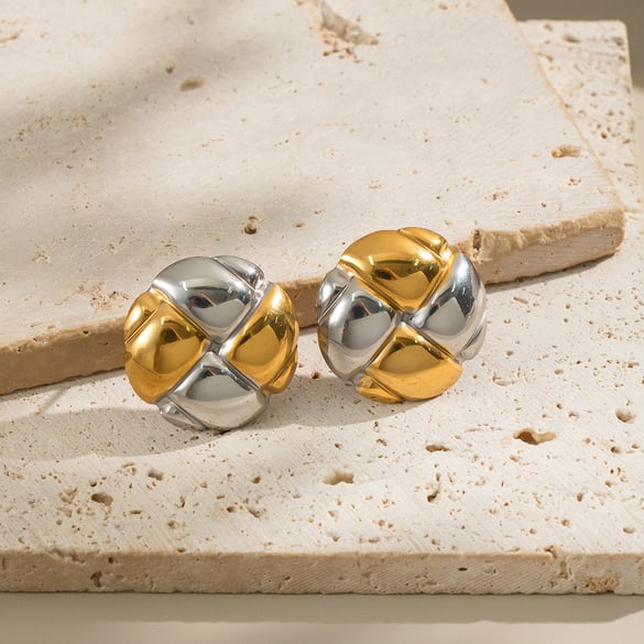 1 Pair Stainless Steel Mixed Color Stud Earrings 2