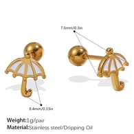 EH1163WEG White Oil Drop Gold Earrings Picture4