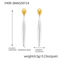 Orecchini in acciaio F499-3 Immagine3