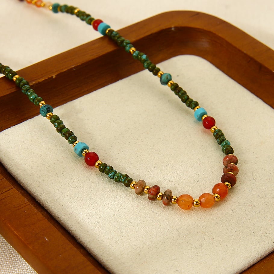 1 Piece Classic Natural Stones Beaded Necklace h5Picture2