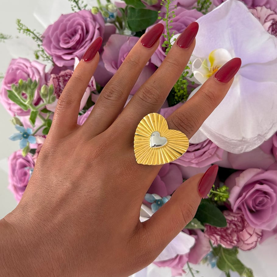 1 Piece Romantic  Simple Heart Stainless Steel  Statement Rings Picture7