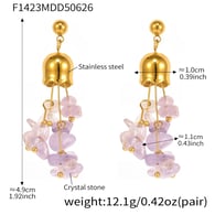 F1423-Natural Amethyst Tassel Earrings Picture2