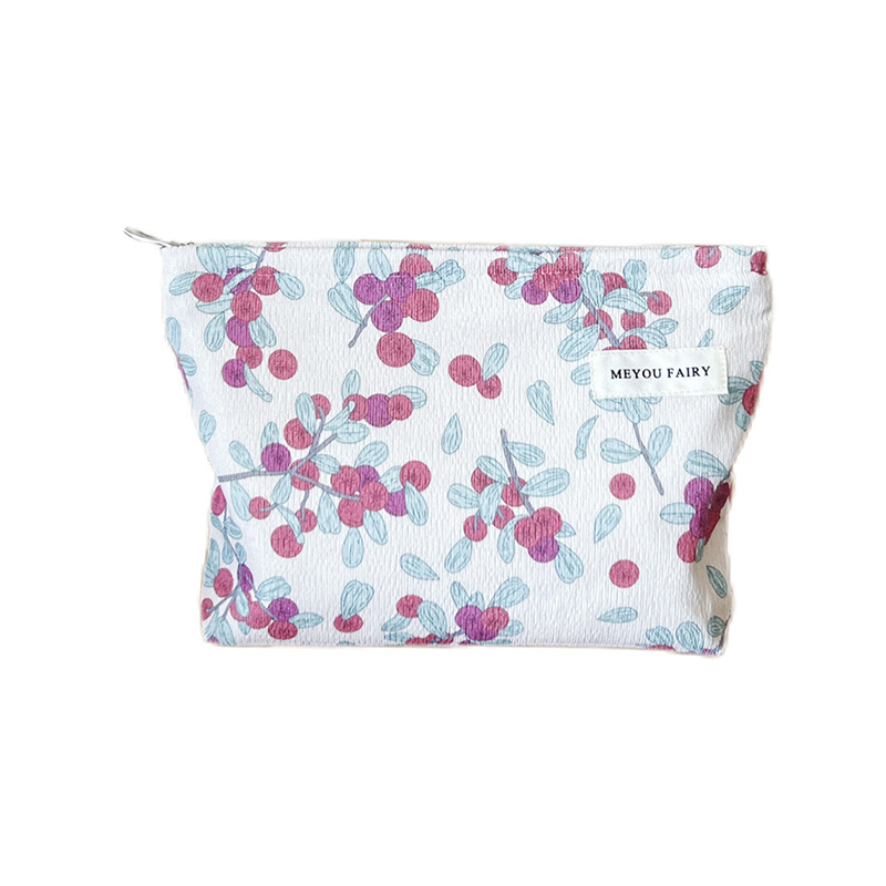 1 Adet Simple Series Tatlı Çiçek Polyester Kadın Makyaj Çantası 
