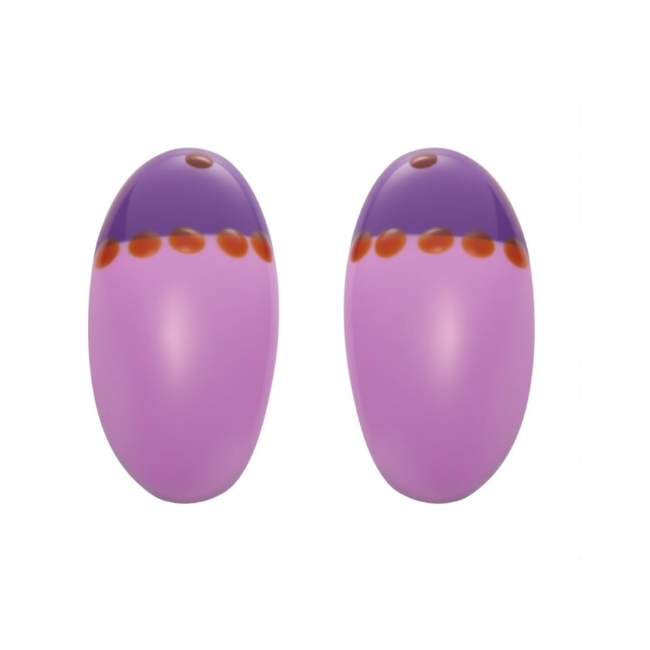 1 Pair Romantic Series Oval Stainless Steel Gold Color Women's Stud Earrings 